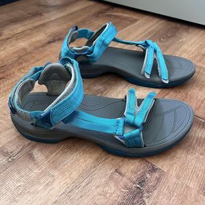 Teva Terra Fi Lite Sandals Shoes Women Sz 10 Blue Gray Outdoor Hiking Water